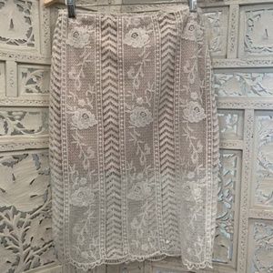 laced white pencil skirt